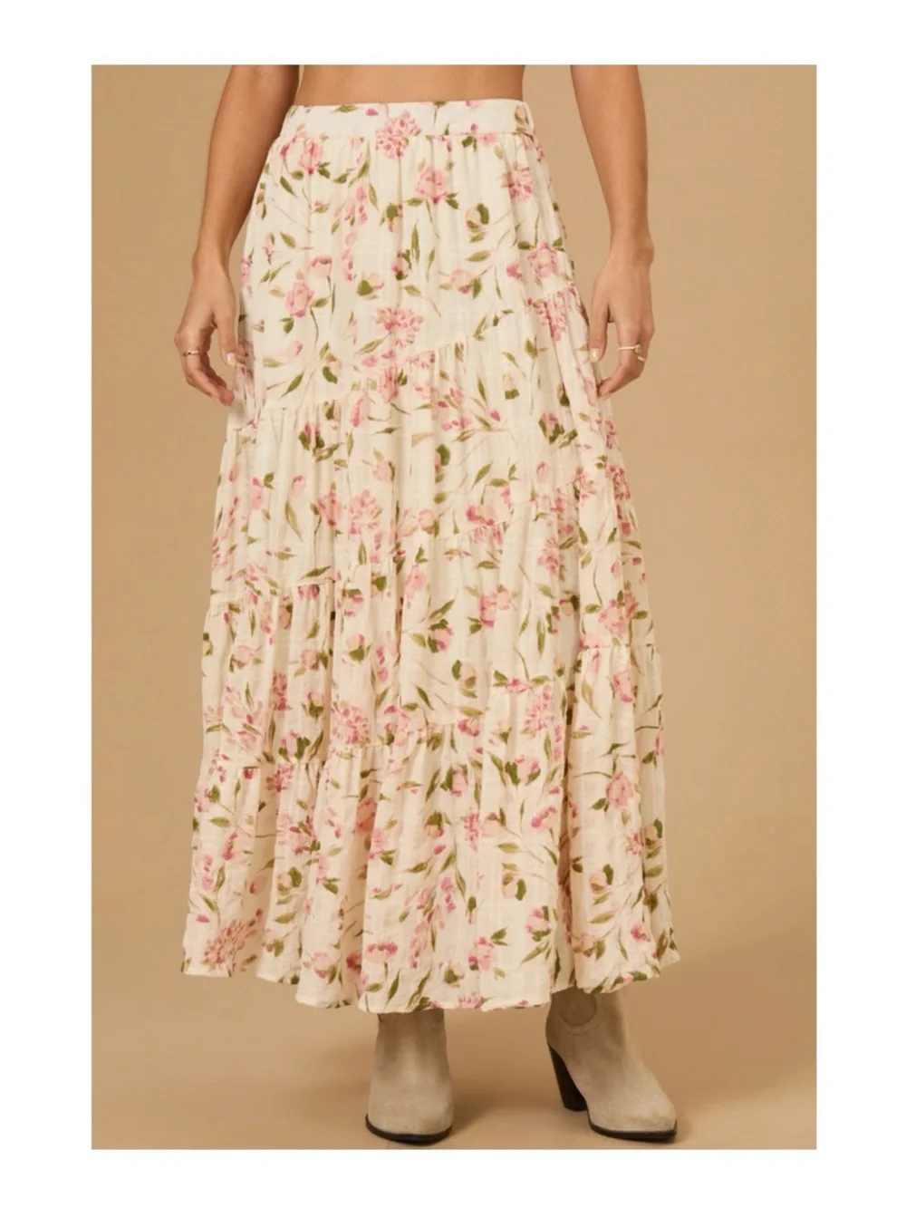 Altar’d State Sky Floral Midi Skirt